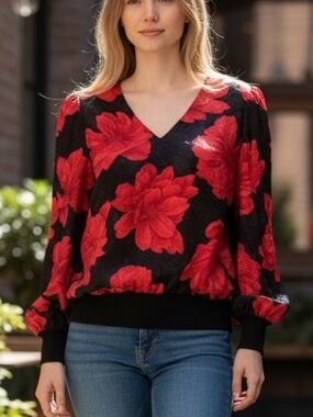 Vintage Simon Sez Women’s  Floral Blouse